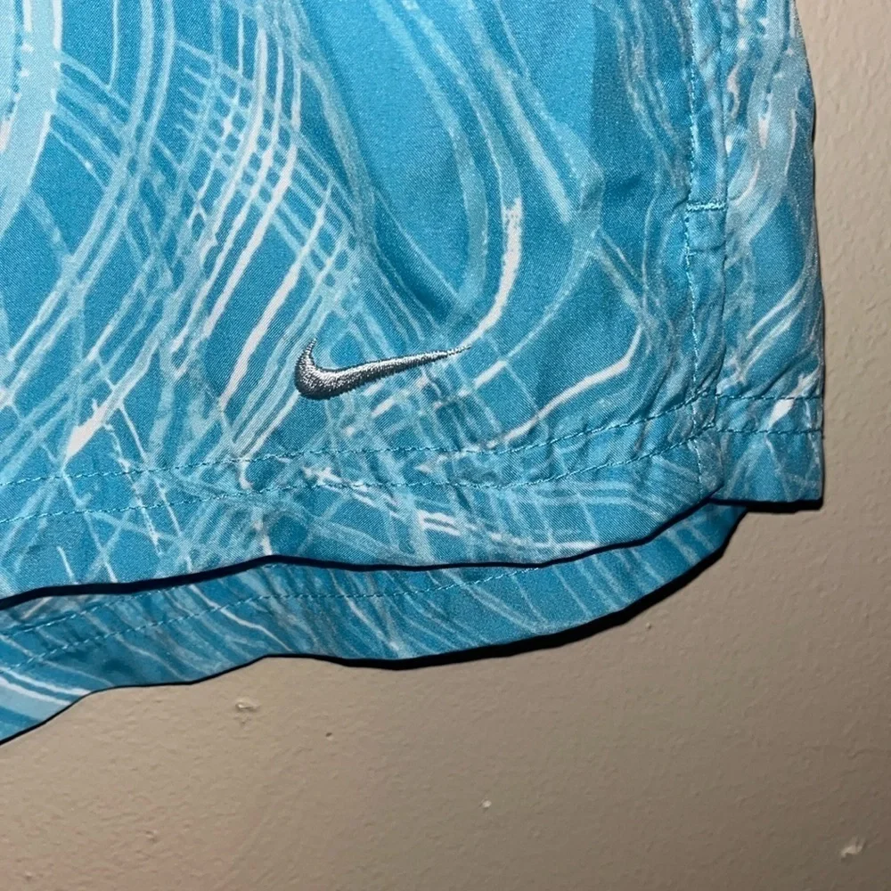 Nike blue and White Swirl Shorts XL drawstring waist